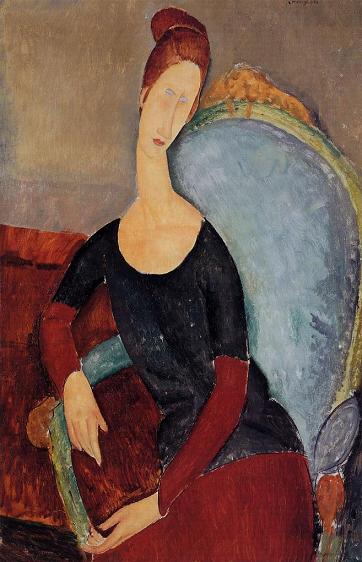 Портрет Жанны Эбютерн, сидящей в кресле 1918 г